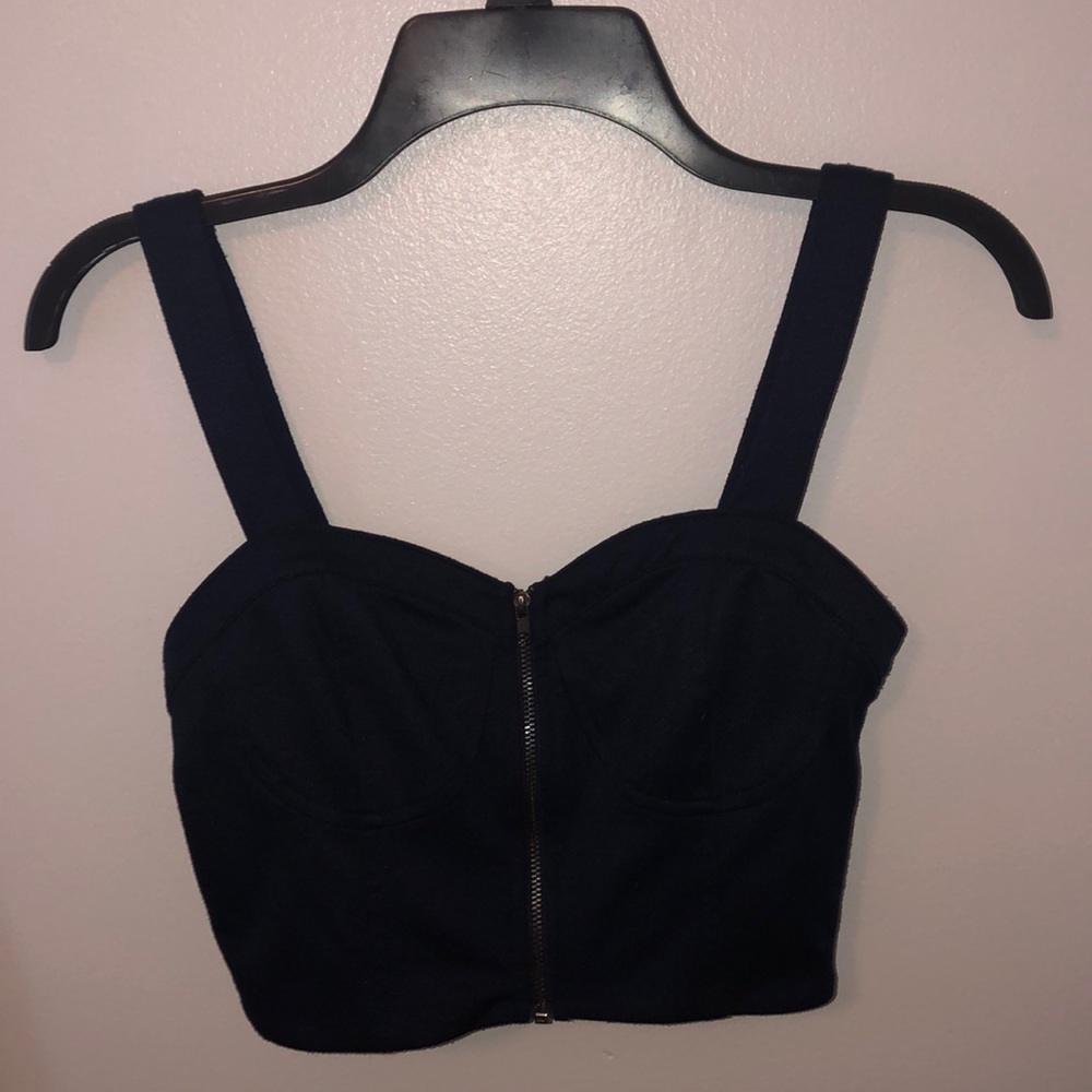 Zip up crop top